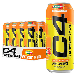 Cellucor C4 Performance Zero Sugar Energy Drink, Orange Creamsicle, 16oz (Pack of 12)