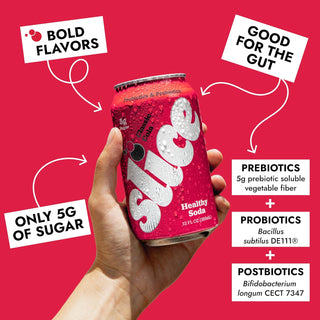 Slice Prebiotic & Probiotic Soda Pop, Classic Cola, 12oz (Pack of 12)