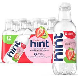 Hint Fruit-Infused Water, Strawberry Kiwi, 16oz (Pack of 12)