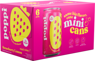 Poppi Prebiotic Soda, Strawberry Lemon, 7.5oz Mini Cans - Multi-Pack