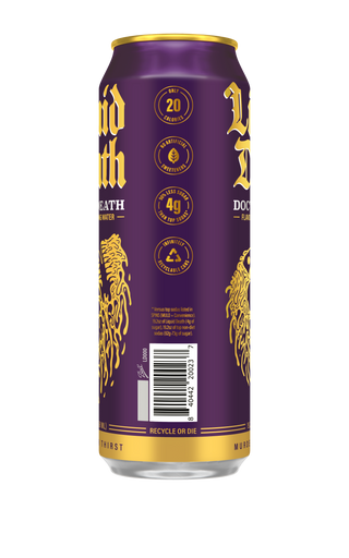 Liquid Death Sparkling Water, Doctor Death, 19.2oz King Size (Pack of 12)