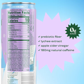 Bloom Sparkling Energy Drink, Glacier Crush, 12oz (Pack of 12)