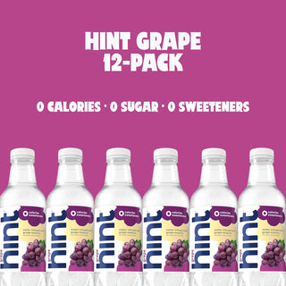 Hint Fruit-Infused Water, Grape, 16oz (Pack of 12)