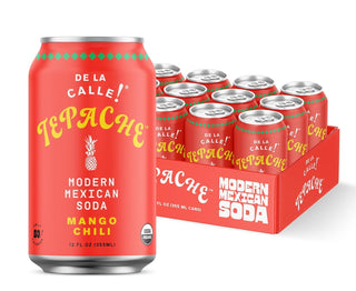 De La Calle Tepache Modern Mexican Soda, Mango Chili, 12oz (Pack of 12)
