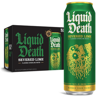 Liquid Death Sparkling Water, Severed Lime, 19.2oz King Size (Pack of 12)