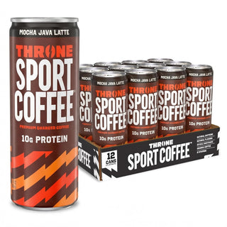 Throne Sport Cold Brew Coffee 10g Protein, Mocha Java Latte, 11oz (Pack of 12)