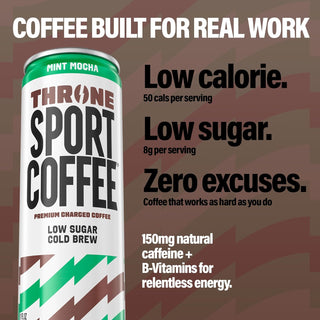 Throne Sport Cold Brew Coffee, Mint Mocha, 11oz (Pack of 12)