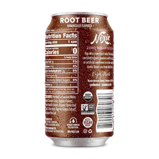 Nixie Organic Zero Sugar Soda, Root Beer, 12oz (Pack of 12)