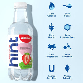 Hint Fruit-Infused Water, Strawberry Kiwi, 16oz (Pack of 12)