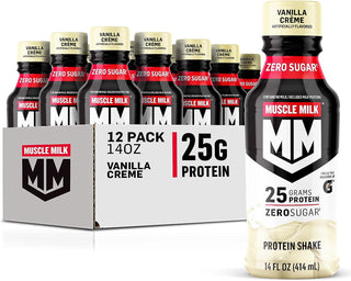 Muscle Milk Genuine 25g Protein Shake, Vanilla Creme, 14oz (Pack of 12)