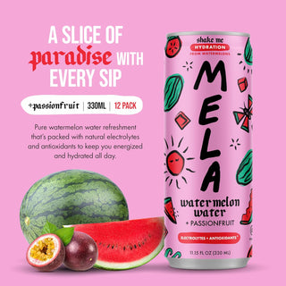 Mela Watermelon Water, Passionfruit, 330ml / 11.15 oz (Pack of 12)