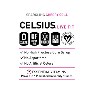 CELSIUS Sparkling Energy Drink, Cherry Cola, 12oz (Pack of 12)