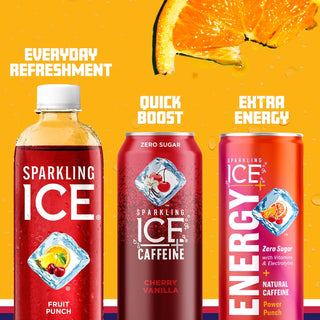 Sparkling Ice Flavored Sparkling Water, Fruit Punch, 17 oz (Pack of 12)