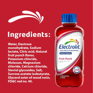 Electrolit Electrolyte Hydration Beverage, Fruit Punch, 21oz (Pack of 12)