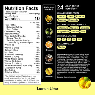 DryWater Electrolyte Powder Packets, Lemon Lime, 0.39oz (Pack of 12)