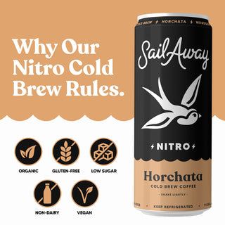 Sail Away Cold Brew Nitro Coffee, Horchata, 11.5oz (Pack of 12)