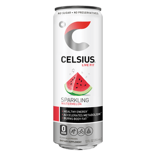 CELSIUS Sparkling Energy Drink, Watermelon, 12oz (Pack of 12)