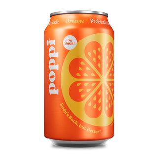 Poppi Prebiotic Soda, Orange , 12 oz (Pack of 12)