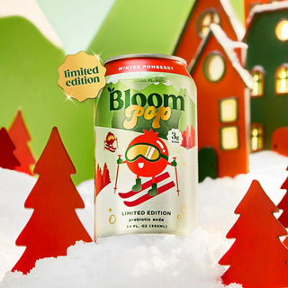 Bloom Pop Prebiotic Soda, Winter Pomberry, 12oz (Pack of 12)