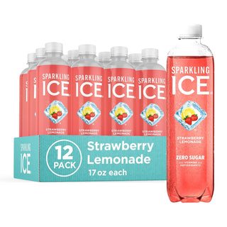 Sparkling Ice Flavored Sparkling Water, Strawberry Lemonade, 17 oz (Pack of 12)