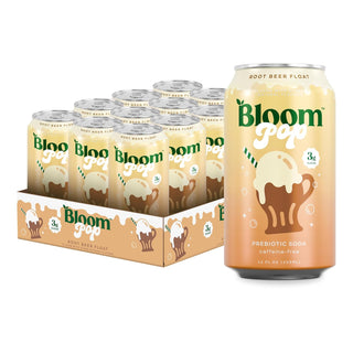 Bloom Pop Prebiotic Soda, Root Beer Float, 12oz (Pack of 12)