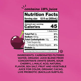 Culture Pop Sparkling Probiotic Soda, Black Cherry, 12oz (Pack of 12)