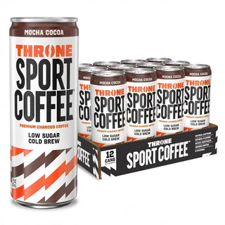 Throne Sport Cold Brew Coffee, Mocha Cocoa, 11oz (Pack of 12)