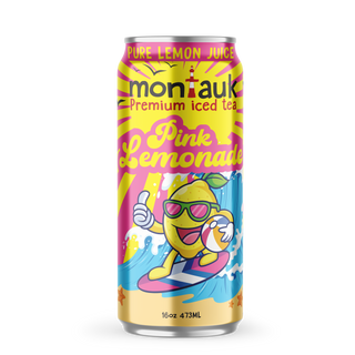 Montauk Premium Iced Tea, Pink Lemonade, 16oz Cans (Pack of 12)