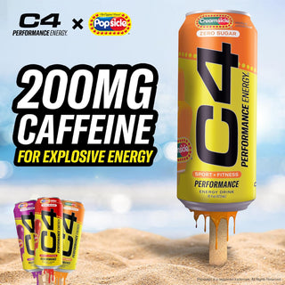 Cellucor C4 Performance Zero Sugar Energy Drink, Orange Creamsicle, 16oz (Pack of 12)