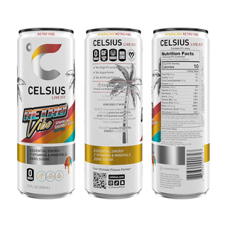 CELSIUS Sparkling Energy Drink, Sherbet Slush Retro Vibe, 12oz (Pack of 12)