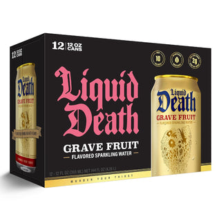 Liquid Death Flavored Sparkling Water, Grave Fruit, 12oz (Pack of 12)