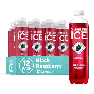 Sparkling Ice Flavored Sparkling Water, Black Raspberry, 17 oz (Pack of 12)