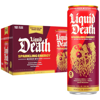 Liquid Death Sparkling Energy, Murder Mystery, 12oz (Pack of 12)