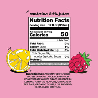 Culture Pop Sparkling Probiotic Soda, Raspberry Lemonade, 12oz (Pack of 12)