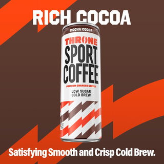 Throne Sport Cold Brew Coffee, Mocha Cocoa, 11oz (Pack of 12)