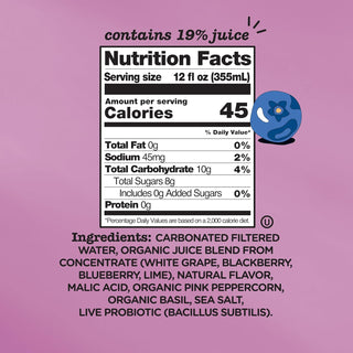 Culture Pop Sparkling Probiotic Soda, Wild Berries, 12oz (Pack of 12)