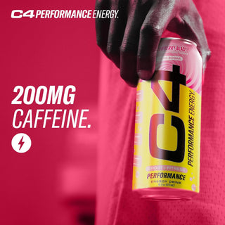 Cellucor C4 Performance Zero Sugar Energy Drink, Strawberry Blast, 16oz (Pack of 12)