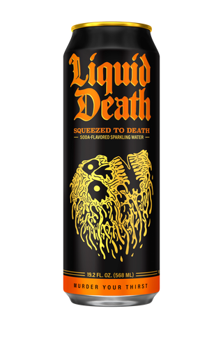 Liquid Death Sparkling Water, Squeezed to Death, 19.2oz King Size (Pack of 12)