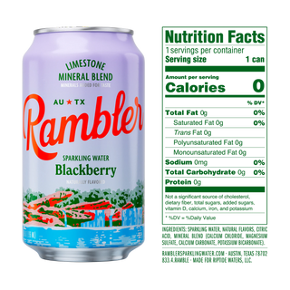 Rambler Sparkling Water, Blackberry, 12oz (Pack of 8)