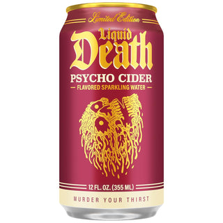 Liquid Death Flavored Sparkling Water, Psycho Cider (Apple Cinnamon), 12oz (Pack of 12)