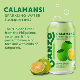 Sanzo Flavored Sparkling Water, Calamansi (Lime), 12oz (Pack of 12)