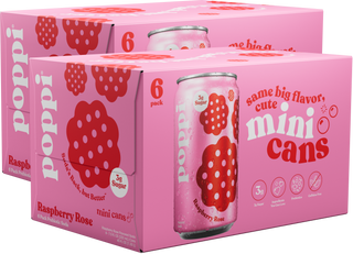 Poppi Prebiotic Soda, Raspberry Rose, 7.5oz Mini Cans - Multi-Pack