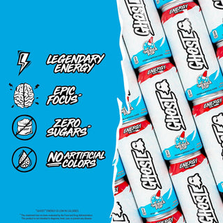 Ghost Energy Drink, 'Merica Pop, 16oz (Pack of 12)