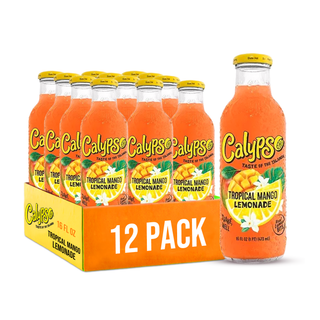 Calypso Lemonade, Tropical Mango, 16oz (Pack of 12)