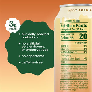 Bloom Pop Prebiotic Soda, Root Beer Float, 12oz (Pack of 12)