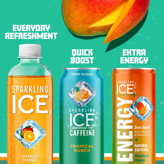 Sparkling Ice Flavored Sparkling Water, Orange Mango, 17 oz (Pack of 12)