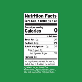 Just Ice Tea, Original Unsweetened Green Tea, 16oz (Pack of 12)