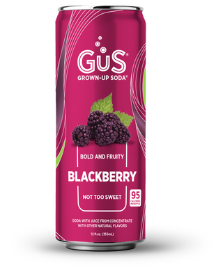 GuS Soda, Blackberry, 12oz Cans (Pack of 12)
