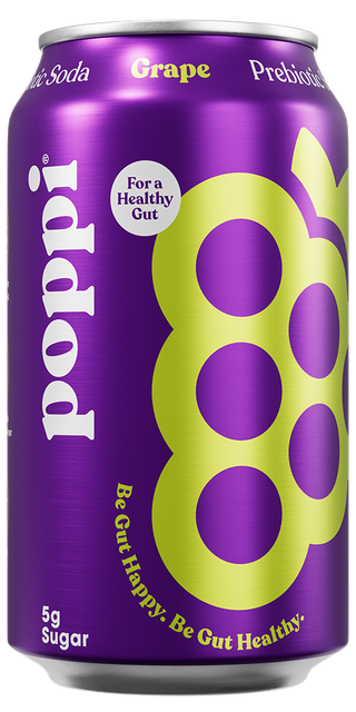 Poppi Prebiotic Soda, Grape, 12oz (Pack of 12)