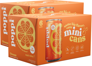 Poppi Prebiotic Soda, Orange, 7.5oz Mini Cans - Multi-Pack